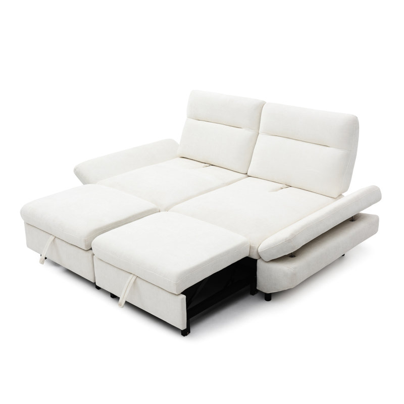 Canapé-lit en chenille 3 en 1, réglable, pour le salon / bureau / appartement, lit convertible beige 1, housse, chambre / appartement solide,