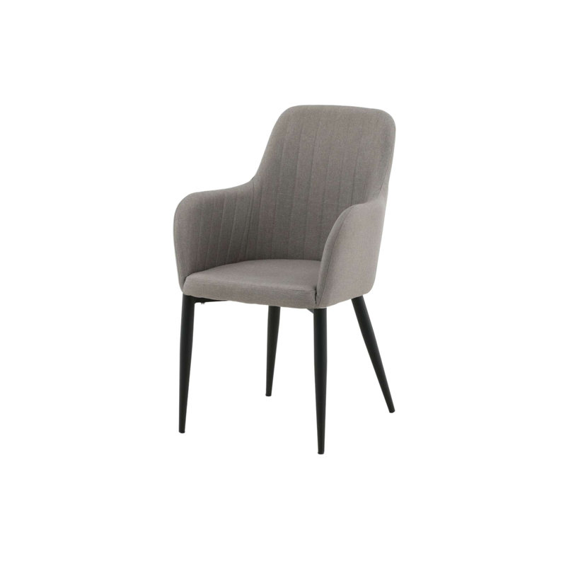 Upholstered Dining Chair, Grey, Black