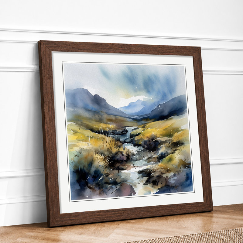 Scotland Watercolour No.1 - Framed Print, Walnut
