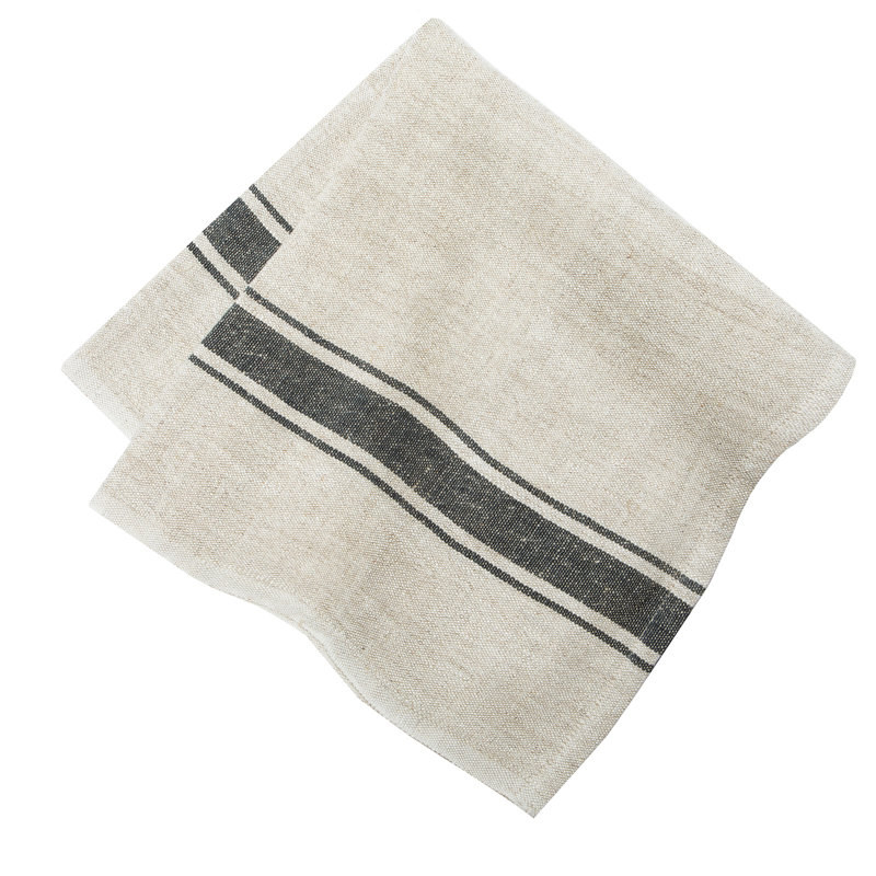 Marseille Square Napkin, Black/Natural