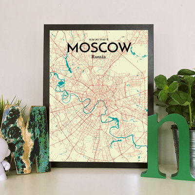 Moscow City Map - No Frame Print