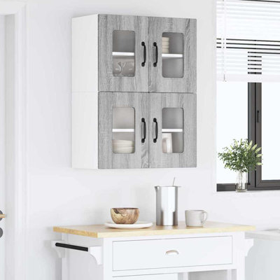 Vidaxl Kitchen Wall Cabinet With Shelf 2 Pcs White 60 X 31 X 40 Cm