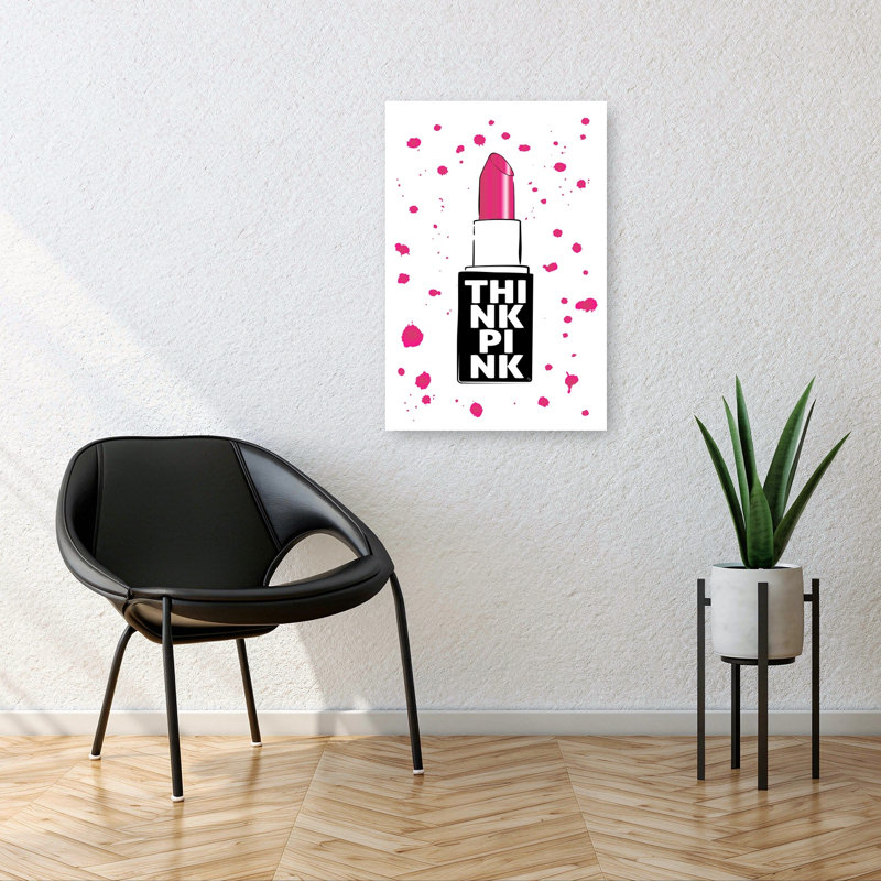 Think Pink Glam Bold Modern Vibrant Wall Art Print by Martina - Wrapped Canvas Print, 91.44cm H x 60.96cm W