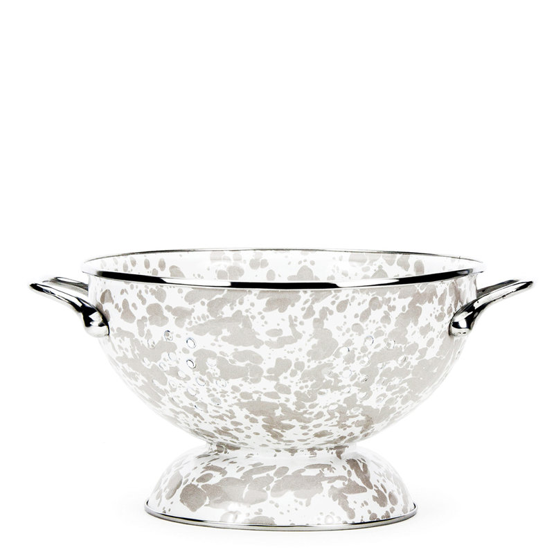 Swirl Stainless Steel Colander, Taupe Swirl, Medium