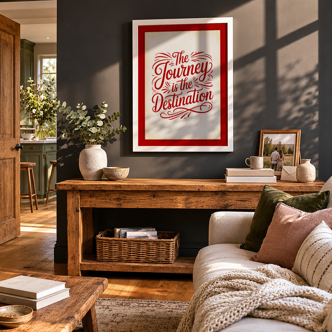 The Journey is the Destination Vintage - Framed Print