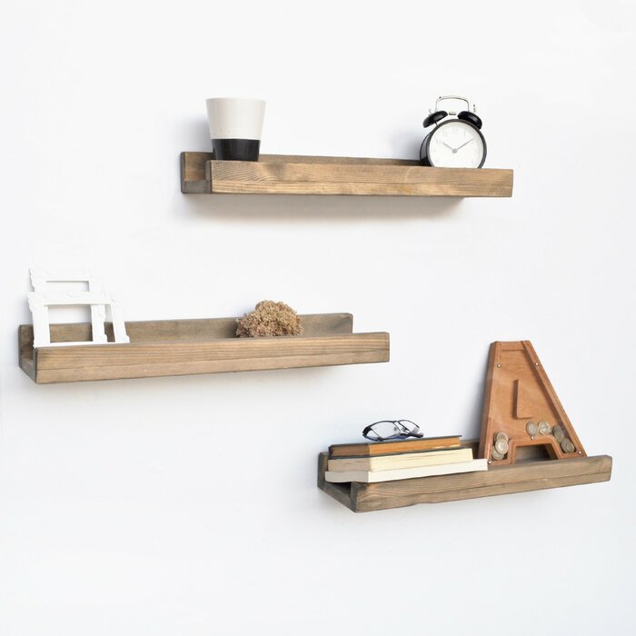 Bless international 3 Piece Solid Wood Floating Shelf | Wayfair