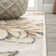 Jasire Modern Botanical Flower Orange/Blue/Cream Rug