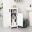 Armoire de salle de bain à revêtement - Unité de rangement blanche compacte et fonctionnelle
