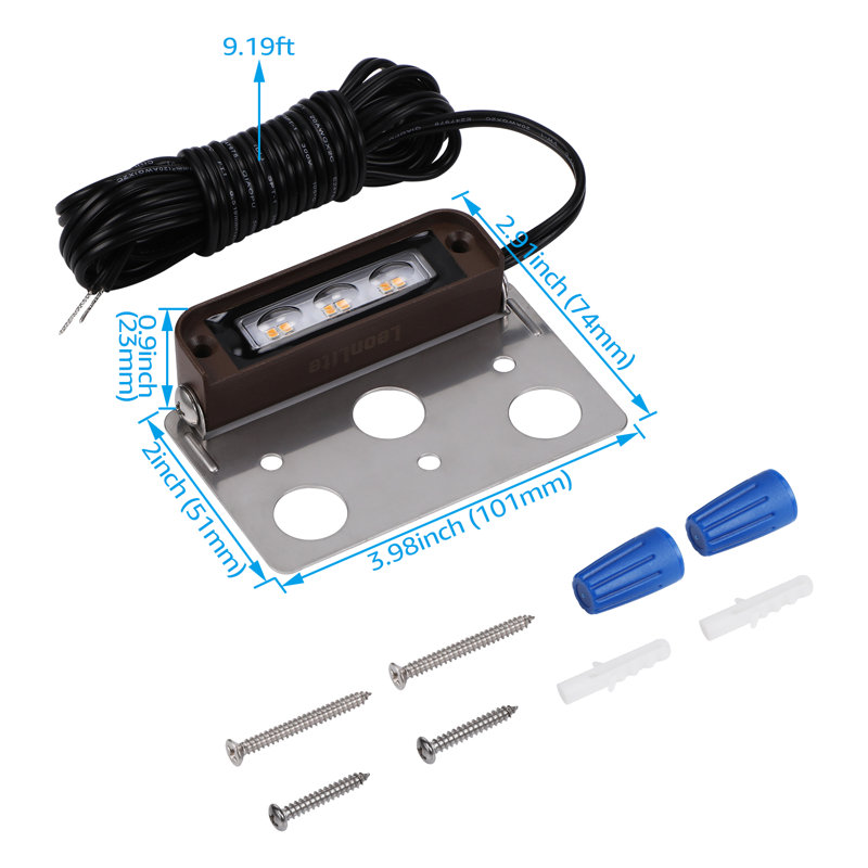 Angolo 4 Inch LED Retaining Wall Lights Swivel, 12V Low Voltage Landscape Paver Light, 2700K Soft White