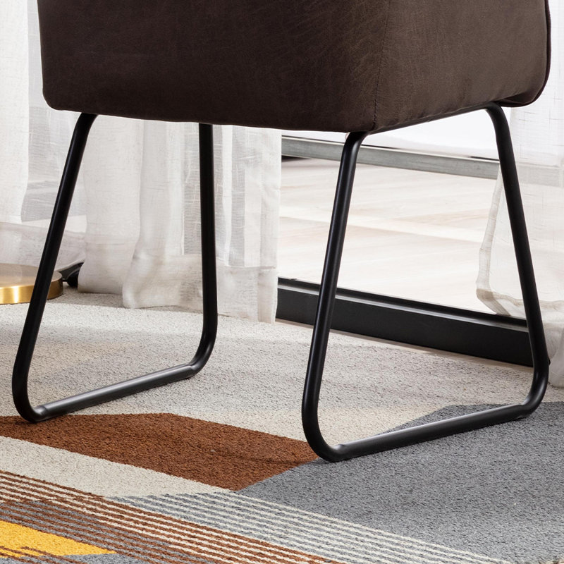 Markesha Upholstered Dining Chairs With Arm, Dark Brown