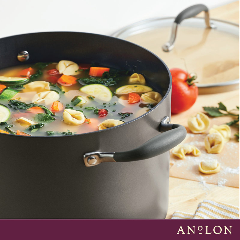 Anolon Advanced Home Hard Anodized Nonstick Stockpot With Lid, 10 Quart, Moonstone