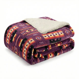 Couverture en molleton moelleux avec revers en sherpa
