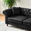Canapé à 5 places en tissu noir Mid-Century moderne, en rouleau, pour salon, bureau, appartement, bois de pin et rembourré de mousse 3 + 2 places noir