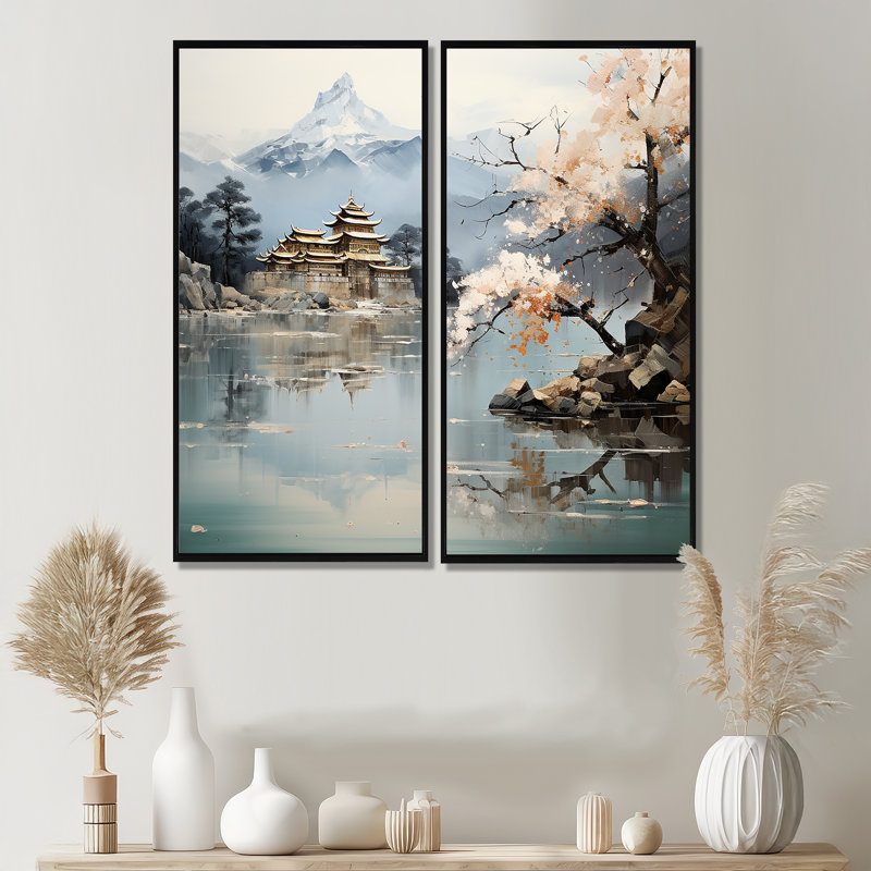 Guenther - art mural blanc, H 40 po x l 40 po, Impression encadrée flottante, Noir