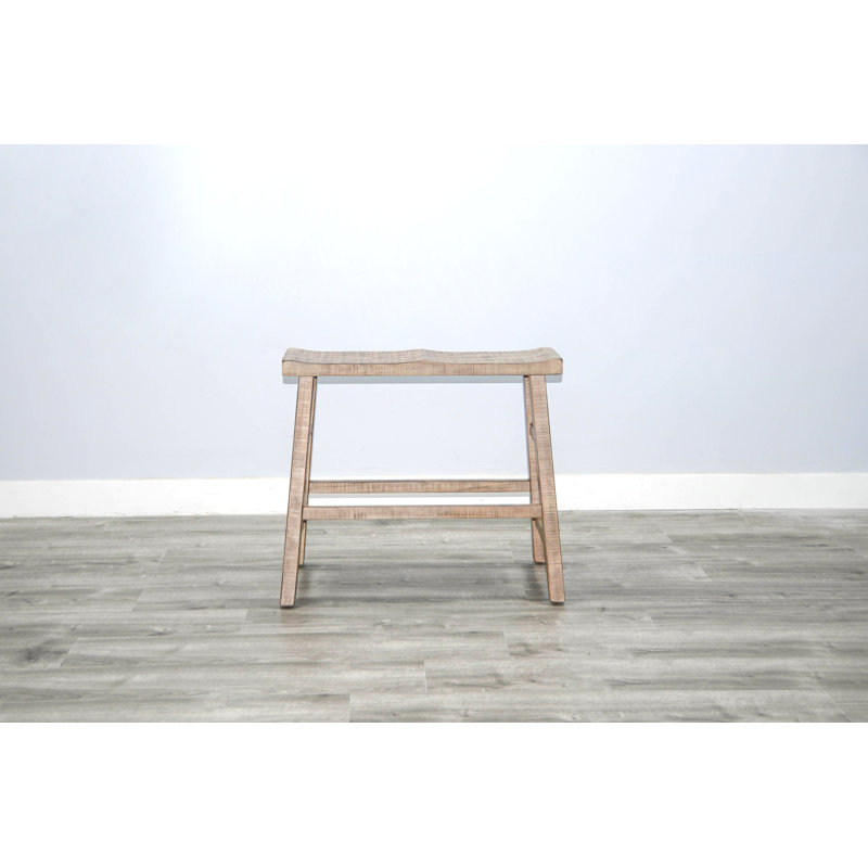 Ashat Solid Wood Bench, 30" H x 33" W x 15.5" D, Beach Pebble