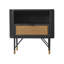 Table de chevet Saratoga en acacia noir avec rotin