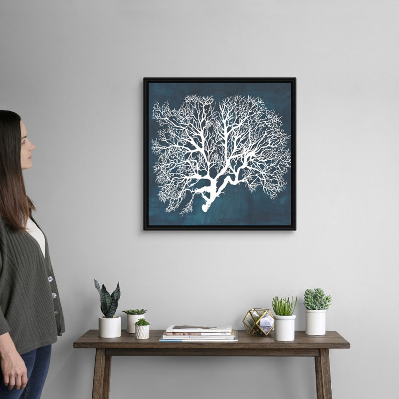 «Inverse Sea Fan III», art mural sur toile, H 26 po x l 26 po x P 2 po, Cadre noir