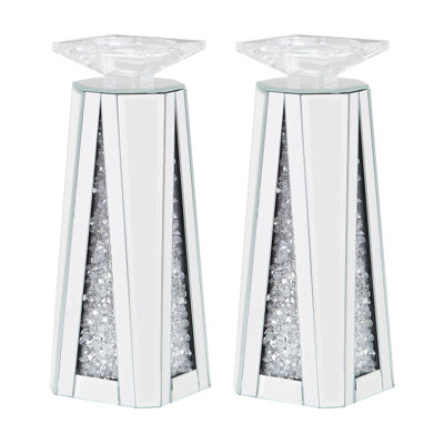 13.5'' H Mirrored Tabletop Candlestick