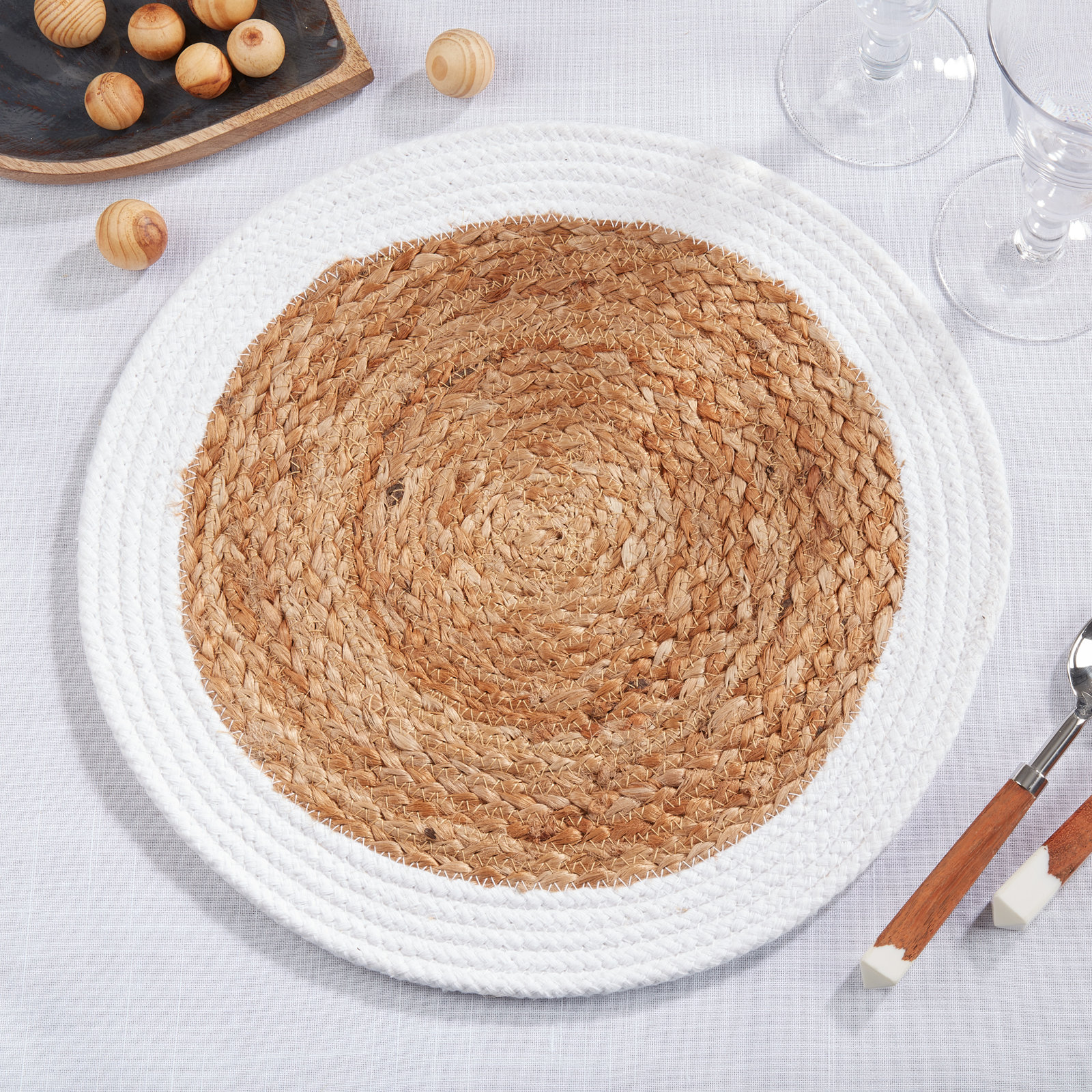Adelyn Earthy 4 Piece Jute Placemat Set