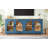 TV Stand With Semi-Arched Glass Doors For Tvs Up To 70", Two-Tone Media Console With Adjustable Shelves-1529276295