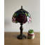 Mini-lampe de table Markar Tiffany rouge orange bleu vitrail fleurs roses ampoule DEL incluse l 8 po x P 8 po x H 15 pi