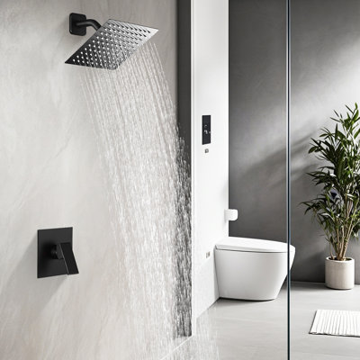 HGN 8 Inches Wall Mounted Rainfal Bathroom Rain Shower Faucet