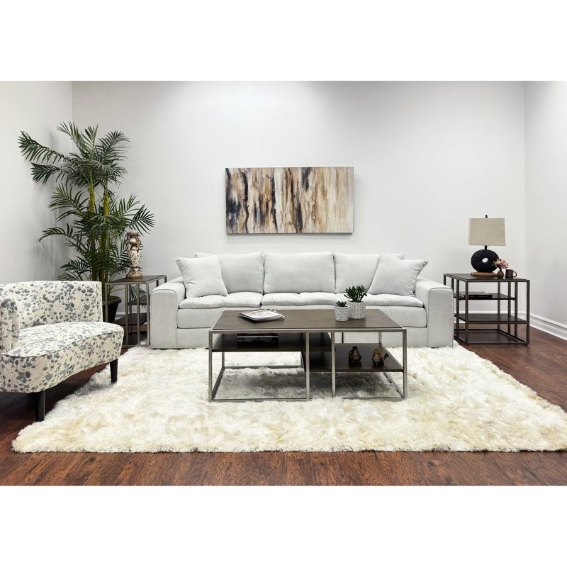 Ensemble de 3 tables basses et 2 tables de bout en bois