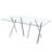 71-Inch Tempered Glass Dining Table With Sturdy Metal Legs, Safe And Durable, For Modern And Elegant Home Decor-1269349056