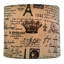 Abat-jour tambour en papier noir / beige H 9 po x l 12 po-728719449