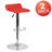 Amp Contemporary Vinyl Adjustable Height Barstool with Quilted Wave Seat-1444476980