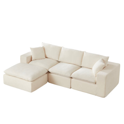 Modern Chenille Cloud Sofa, Freely Combinable, Comfortable To Sit On, Suitable For Modern Living Room Furniture In Homes, Apartments, And Offices