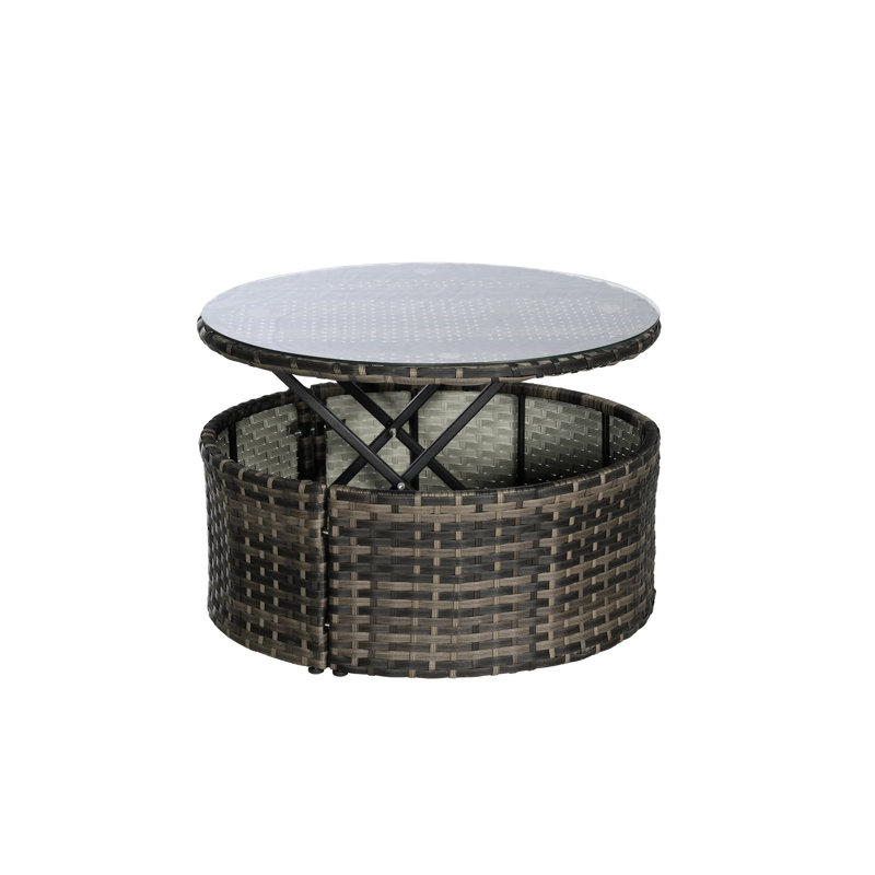 5 Patio Daybed, Material, Retractable Canopy, For Outdoor Use 5 Pc Daybed Furniture With Canopy & Side Table, , Water Repellent Leisure