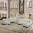 Oversized U-Shaped Couch Chenille Sectional Sofa Solid Wood Storage Modular Sofa With Cup Holder-451680003
