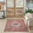 Oriental Machine Woven Machine Washable Polyester Area Rug in Red/Black-1374141244