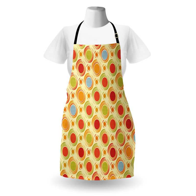 Multicolore East Urban Home, tablier abstrait unisexe, pois colorés rayés, taille adulte