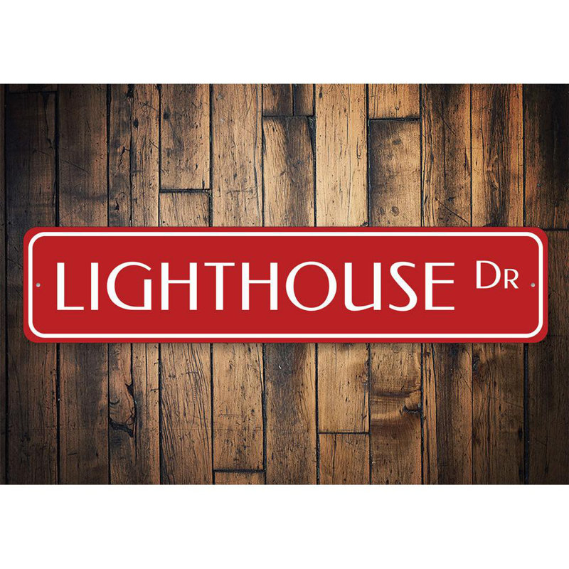 Enseigne en aluminium sur mesure phare, H 4 po x l 18 po x P 0,04 po