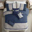 Couette King Blue - Faux daim 7 pièces, taille standard avec coussins décoratifs