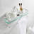 Wall Mounted Rectangle Glass Shelf with Aluminum Rail and Towel Bar, Extra Thick Tempered Glass Floating Shelf for Bathroom Storage Space Saving Design -62574684