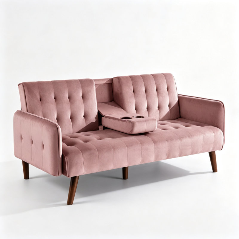 Upholstered 72 " Sleeper Sofa, Lin rose