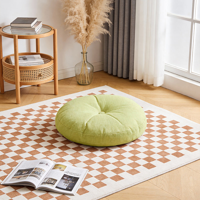 Detachable Round Floor Cushion, Green