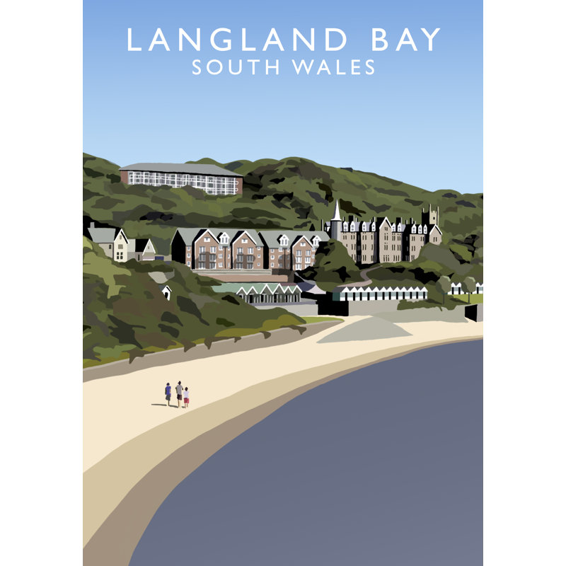 Langland Bay by Richard O'Neil - Print, No Frame, 40 cm H x 30 cm W x 1 cm D