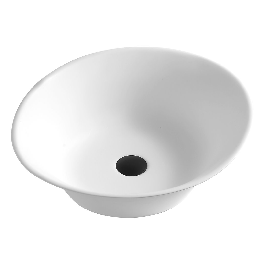 Karran Quattro 20-5/8'' X 17'' Matte White Acrylic Oval Vessel Sink Karran
