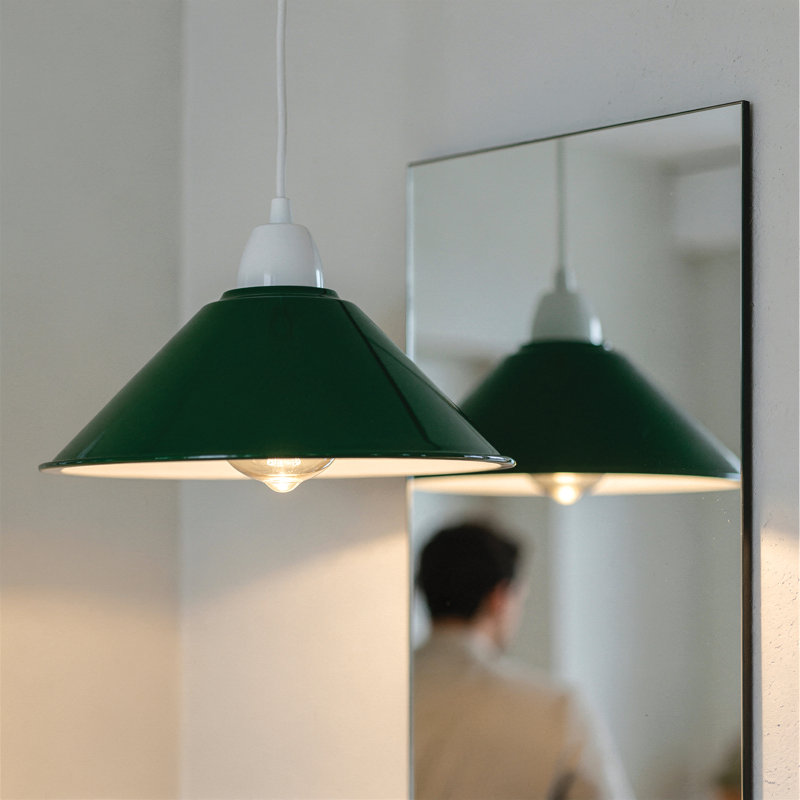 10cm H Metal Cone Lamp Shade, Green