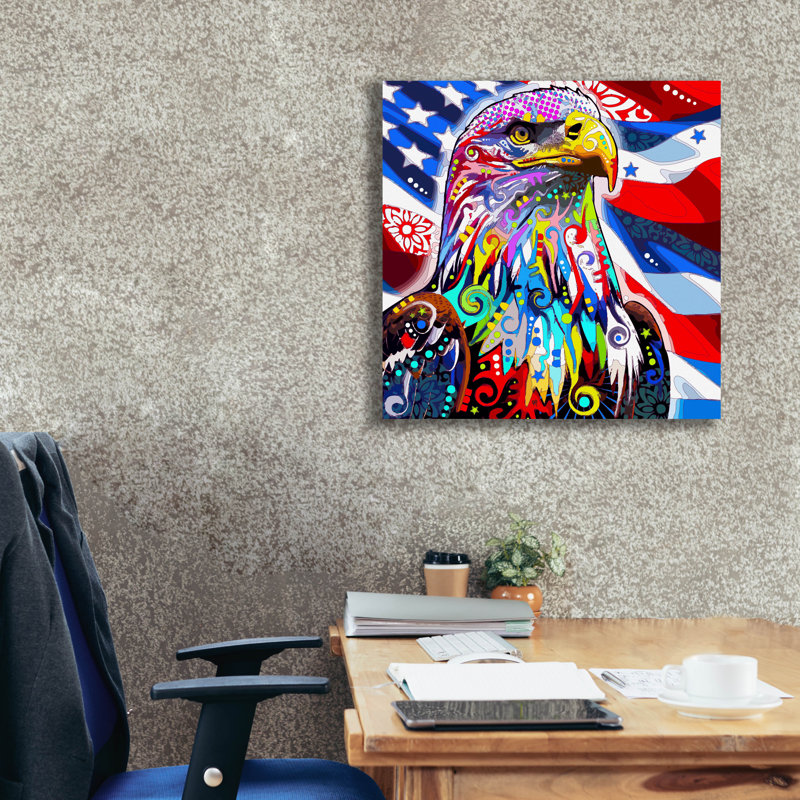 «Bald Eagle» par Dean Russo, H 26 po x l 26 po x P 1,5 po