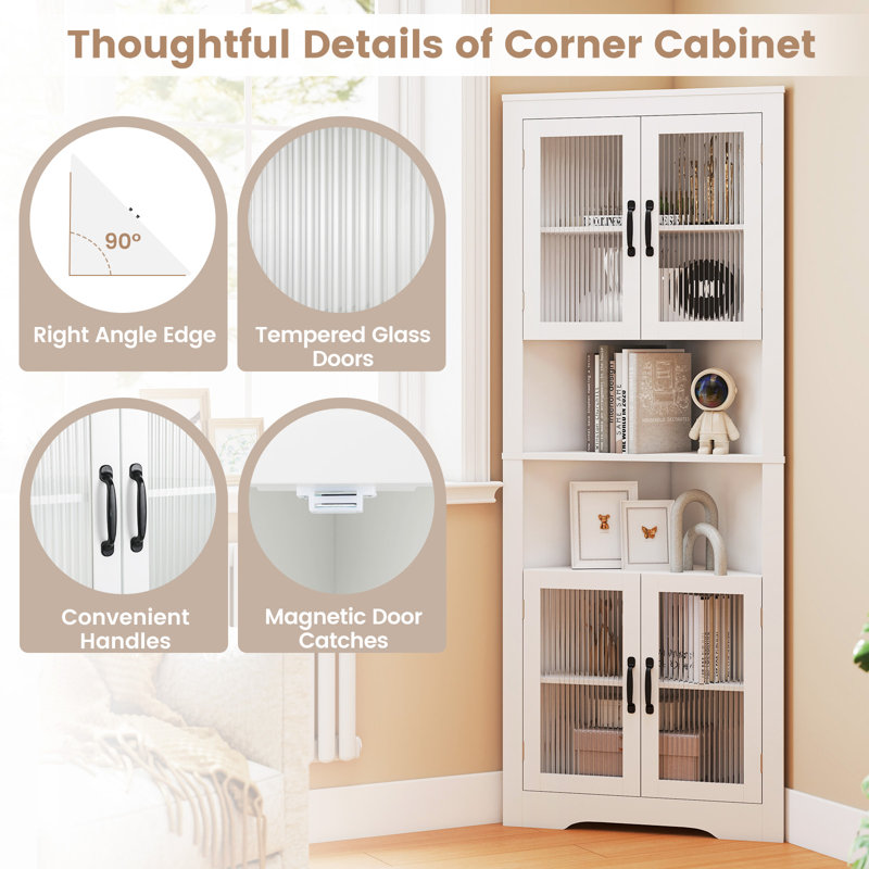 171cm H x 66cm W Corner Bookcase