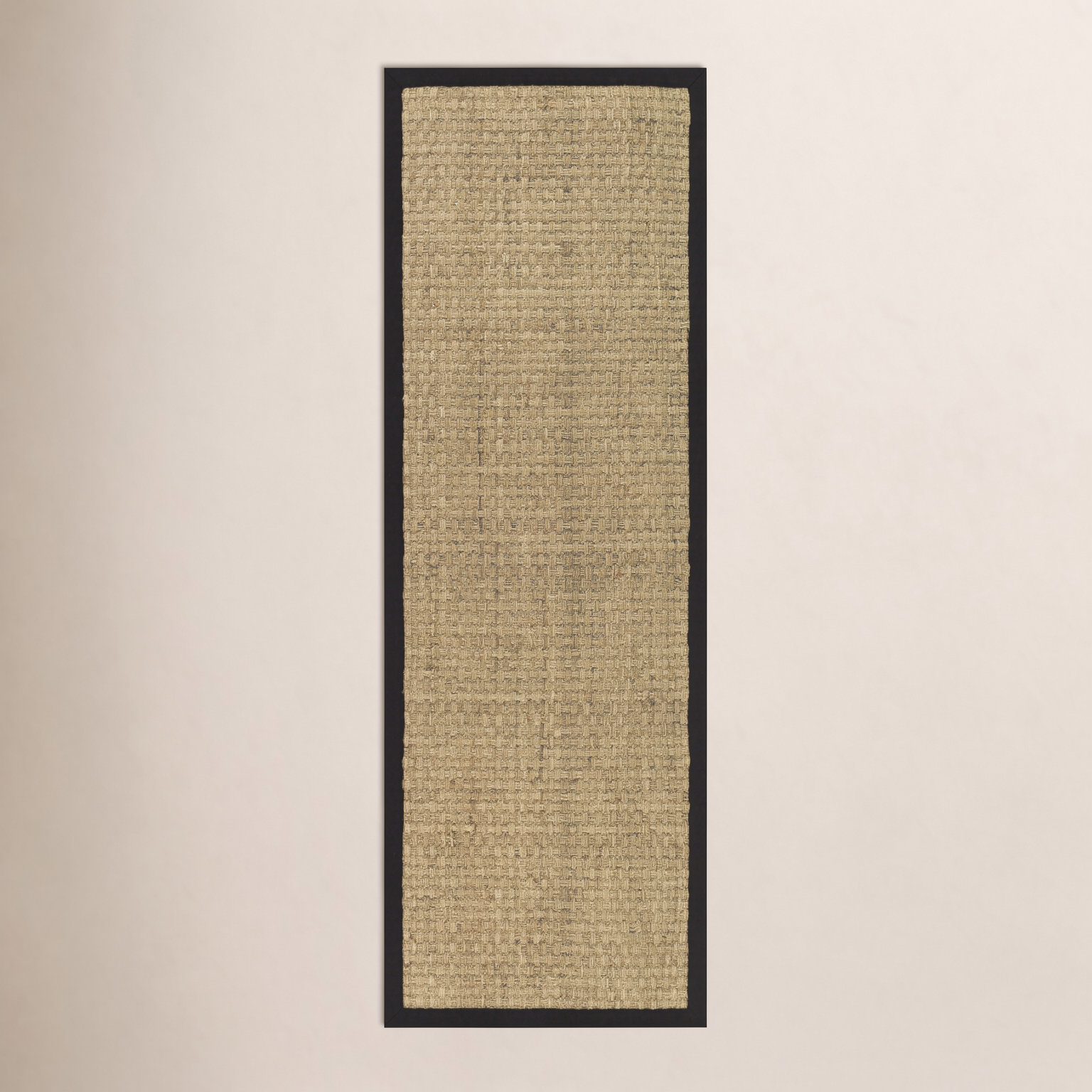 Natural Black Seagrass Rug, Runner 2'6" x 6'