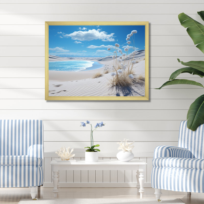 «Beach Dunes Grass I», reproduction sur toile, H 34 po x l 44 po x P 1,5 po, Encadrement doré
