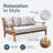 Leona 67.75" Wide Outdoor Teak Patio Daybed with Cushions