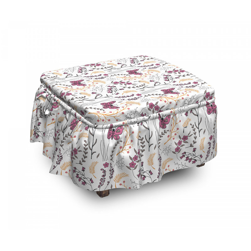 Housse pour papillons doodle repose-pieds fleurs