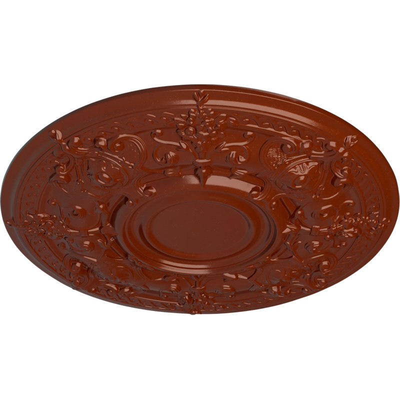 Endurathane Oslo Ceiling Medallion, 28 1/8"OD x 1 3/4"P (Fits Canopies up to 10 1/2"), Hand-Painted Firebrick Finish